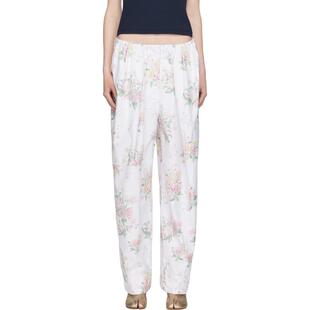 OPEN YY 女士 长裤 白色 Full Gather Floral
