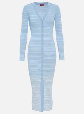 Staud 女士 中长连衣裙 Shoko 开襟羊毛