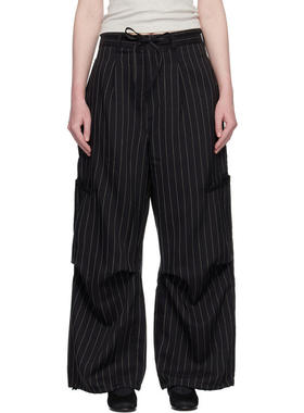 Y-3 女士 长裤 黑色 Pinstripe UT Straight Leg 长裤