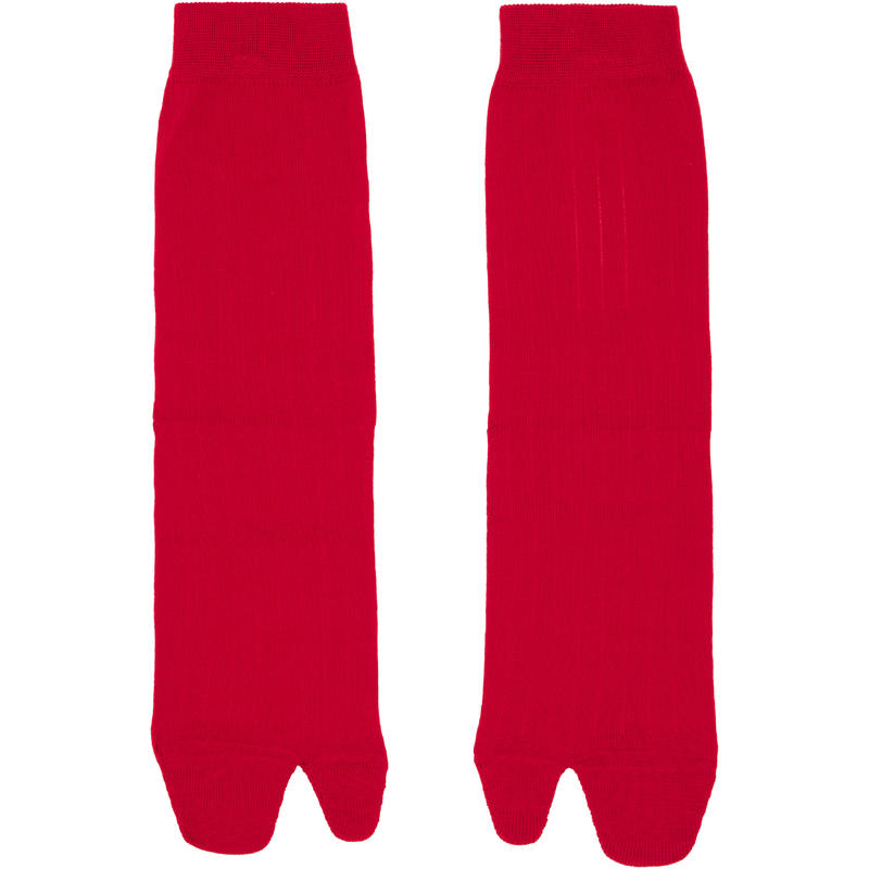 Maison Margiela 女士 袜子 红色 Tabi 中筒袜