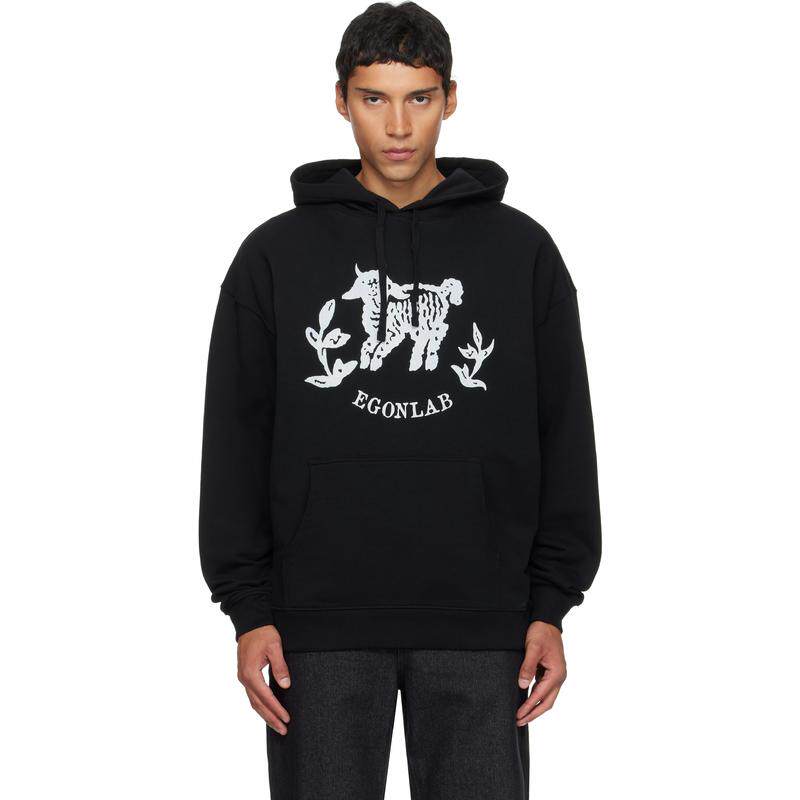EGONLAB 男士 卫衣 黑色 Moutono 连帽衫