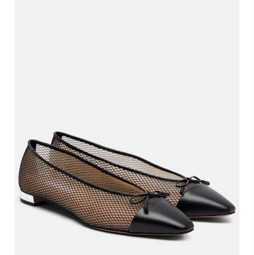 Aquazzura 女士 芭蕾鞋 Gioia 网纱皮质芭蕾舞鞋