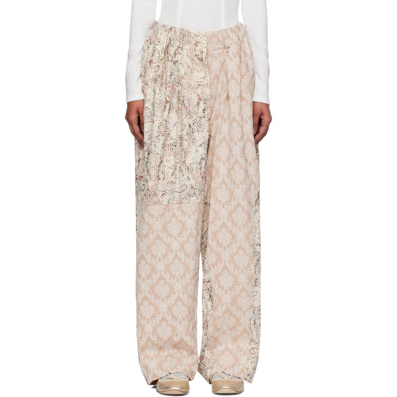 OPEN YY 女士 长裤 米色 Paisley Full Gather 长裤