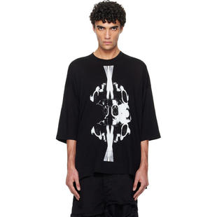 julius 男士 T恤 黑色 Numinous Print Over