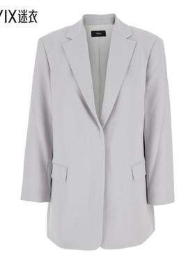 【春夏新品】Theory Lapels 灰色单排扣经典款高科技布织女士夹克