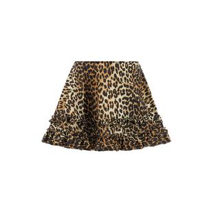 Ganni 甘尼 女士 SS26 服装 'Leopard Nylon... 丝硬缎