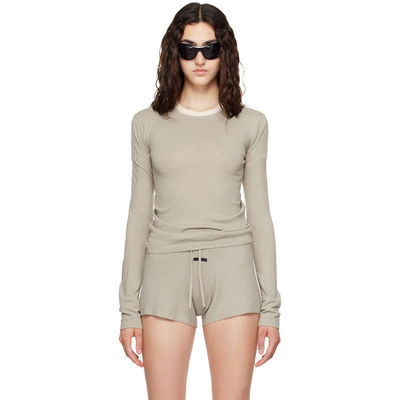 Essentials 女士 T恤 Fear of God 灰色 Slim 长袖