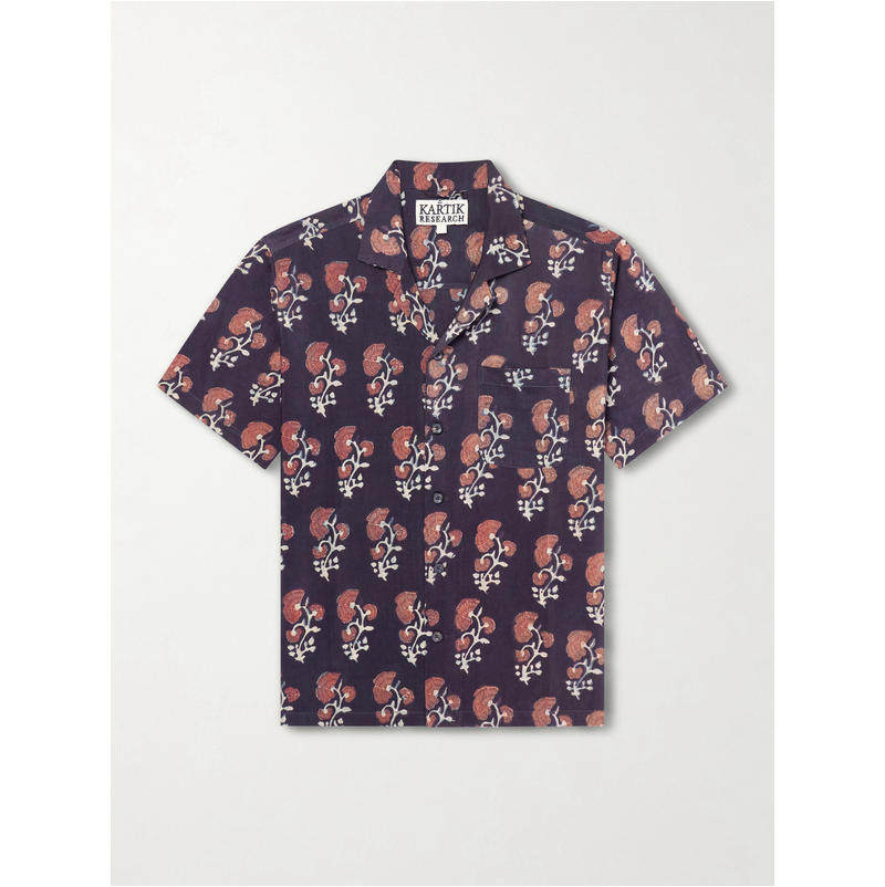 Kartik Research 男士 FW26 衬衫 Camp-Collar 印花真丝