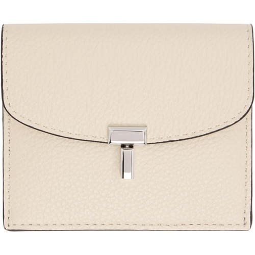 Totême 女士 卡包 灰白色 T-Lock Grained-Leather 卡包