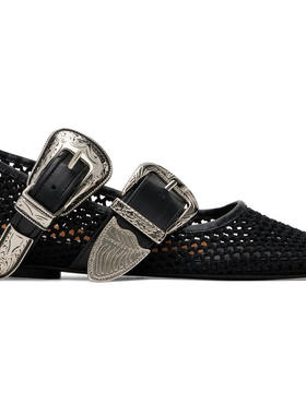 Toga 女士 芭蕾鞋 独家发售黑色 Crochet Net Jet 芭蕾鞋