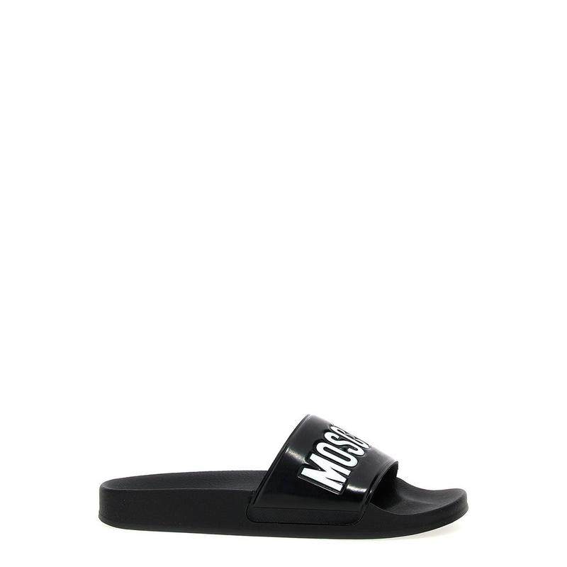 Moschino 男士 FW25 凉鞋 標誌細節泳池拖鞋
