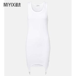 Jean Paul Gaultier高缇耶 女款罗纹针织棉质针织迷你连衣裙 迷衣
