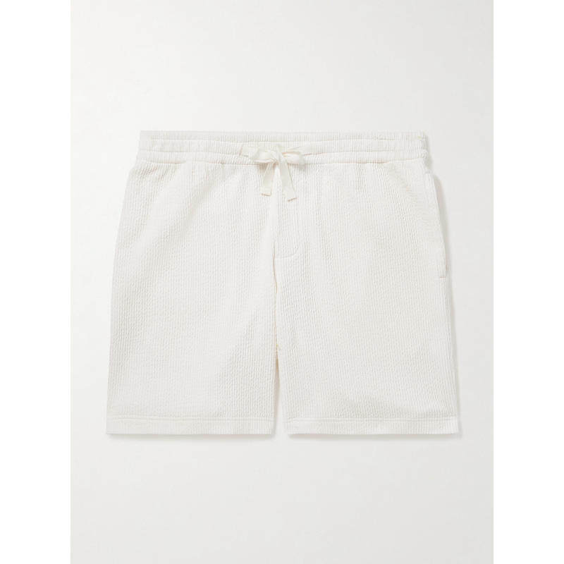 Orlebar Brown 男士 短裤 Trevone 直筒棉混纺绉条纹抽绳短裤