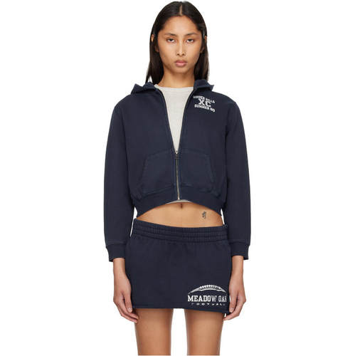 SKIMS 女士 卫衣 海军蓝 Boyfriend Fleece Zip Up 连帽衫