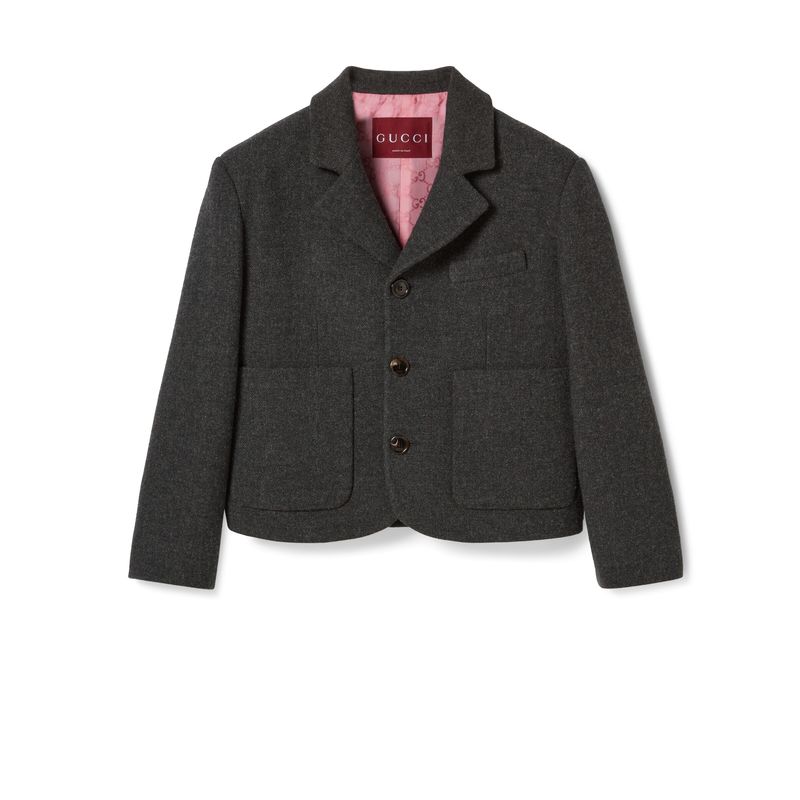 Gucci 女士 FW25 夹克 重磅羊毛法兰绒夹克