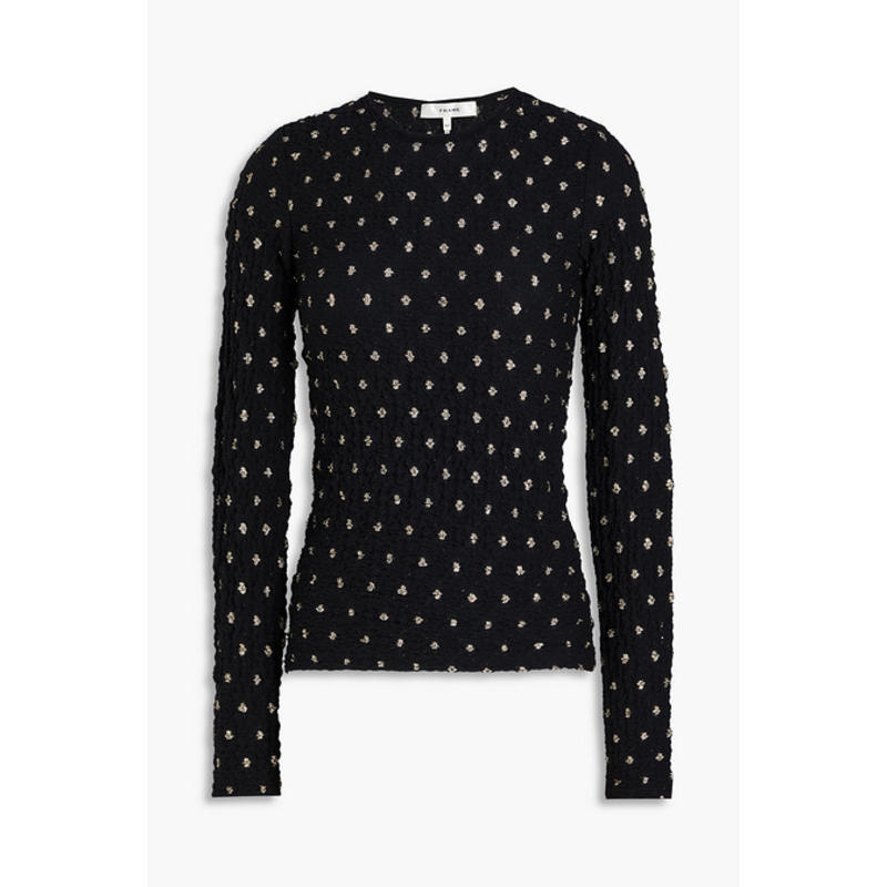 FRAME 女士 上衣 金属感绉条纹上衣