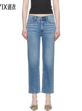 Rag & Bone 女款蓝色 Straight Harlow Mid Rise Ankle 牛仔裤 迷
