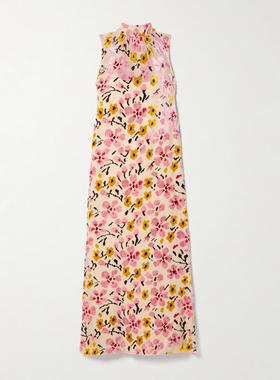 Staud 女士 春夏新品 中长连衣裙 Albee 德沃尔天鹅绒长款连衣裙