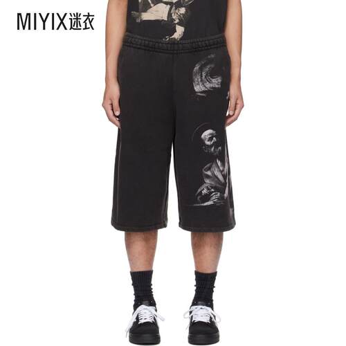 Off-White 黑色 BW S.Matthew Over 运动短裤 迷衣时尚