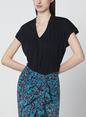 Dries Van Noten 德赖斯·范诺顿 女士 SS26 T恤 黑色V领