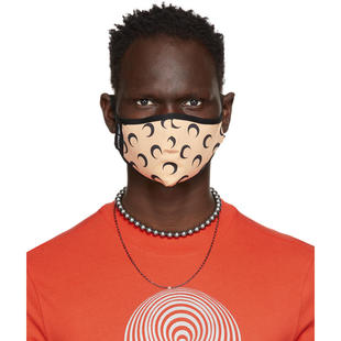 Marine Serre 男士 渔夫帽 黄褐色 Daily Wear Allover Moon 口罩