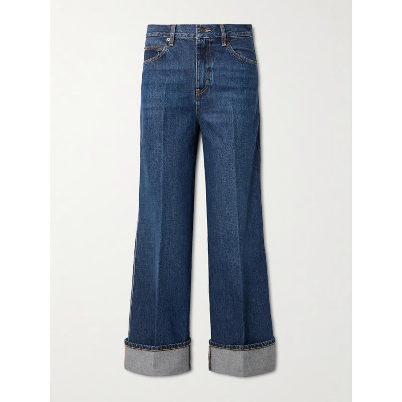 FRAME 女士 秋冬新品 牛仔长裤 翻边宽松中腰阔腿牛仔裤