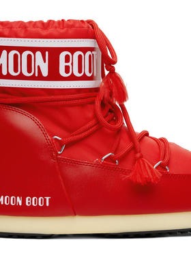 Moon Boot 男士 短靴 红色 Icon Low Nylon 踝靴