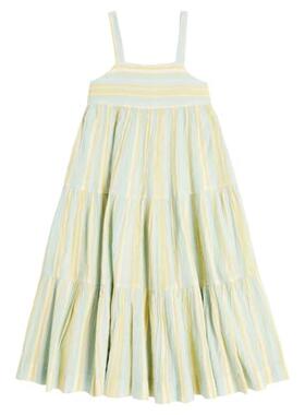 Bonpoint 中性（儿童） 连衣裙 Cora crêpe 条纹棉质童装