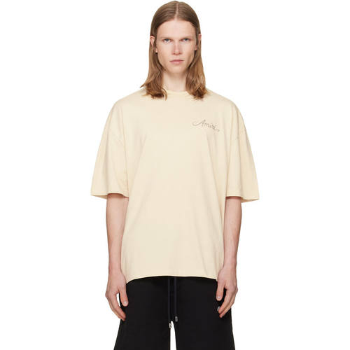 Amiri 埃米尔 男士 T恤 灰白色 MA Check Patch Skate