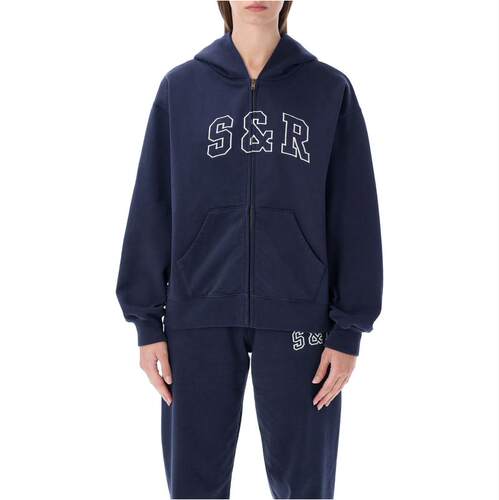 Sporty  Rich 女士 卫衣 RICH SR IVY 运动拉链连帽衫(海军蓝)