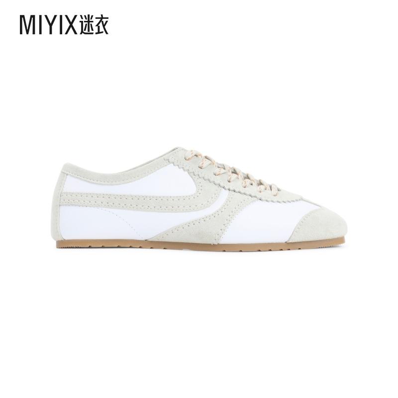 [秋冬新品]Dries Van Noten 女款白色皮质运动鞋 迷衣时尚