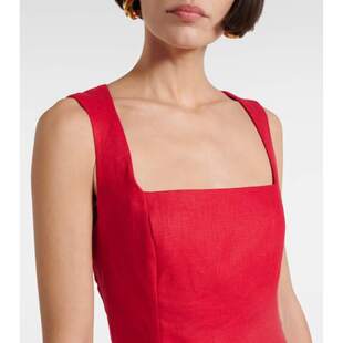 Faithfull the Brand 女士 中长连衣裙 Felice 亚麻长款连衣裙