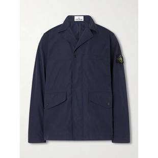 Stone Island 石头岛 男士 SS26 夹克 Logo-Appliquéd 斜纹布