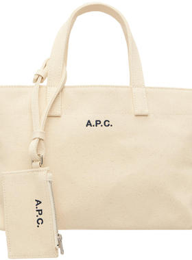 A.P.C. 女士 托特包 灰白色小号 Le Drummer Toile
