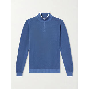 毛衣 SS26 棉质凸纹布半拉链毛衣 男士 Fedeli