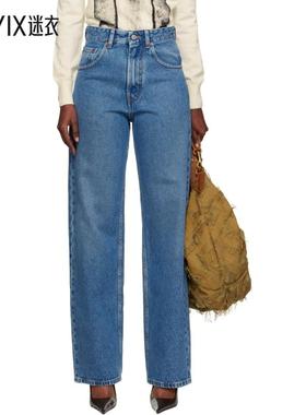 MM6 Maison Margiela马吉拉 女款蓝色 Wide-Leg 牛仔裤 迷衣时尚