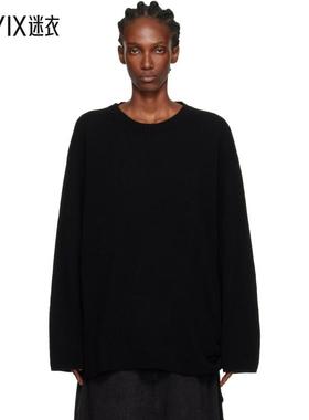 Yohji Yamamoto 女款黑色 String Round Neck 毛衣 迷衣时尚