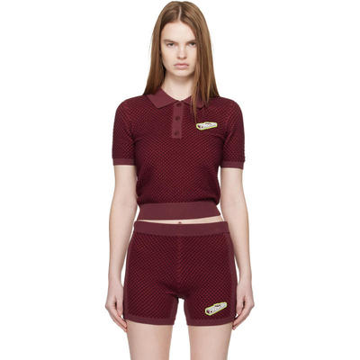 Casablanca 女士 POLO衫 酒红色 Bubble Jacquard Polo 衫