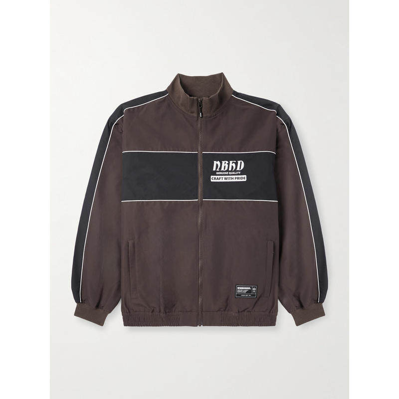 NEIGHBORHOOD 男士 SS26 外套 Two-Tone Logo刺绣棉混纺拉链夹克
