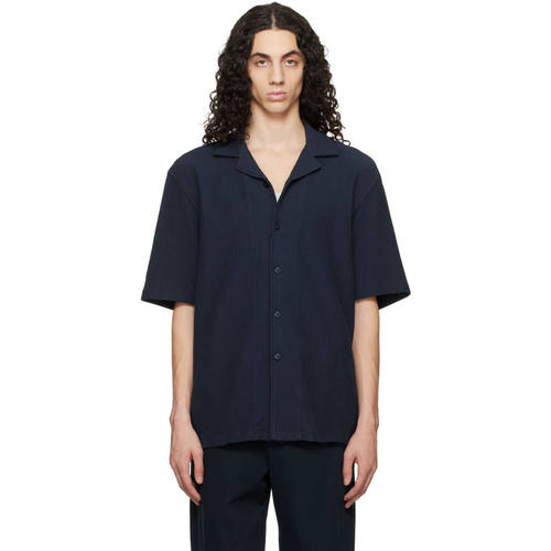 Boss 博斯 男士 衬衫 海军蓝 Ribbed Cotton