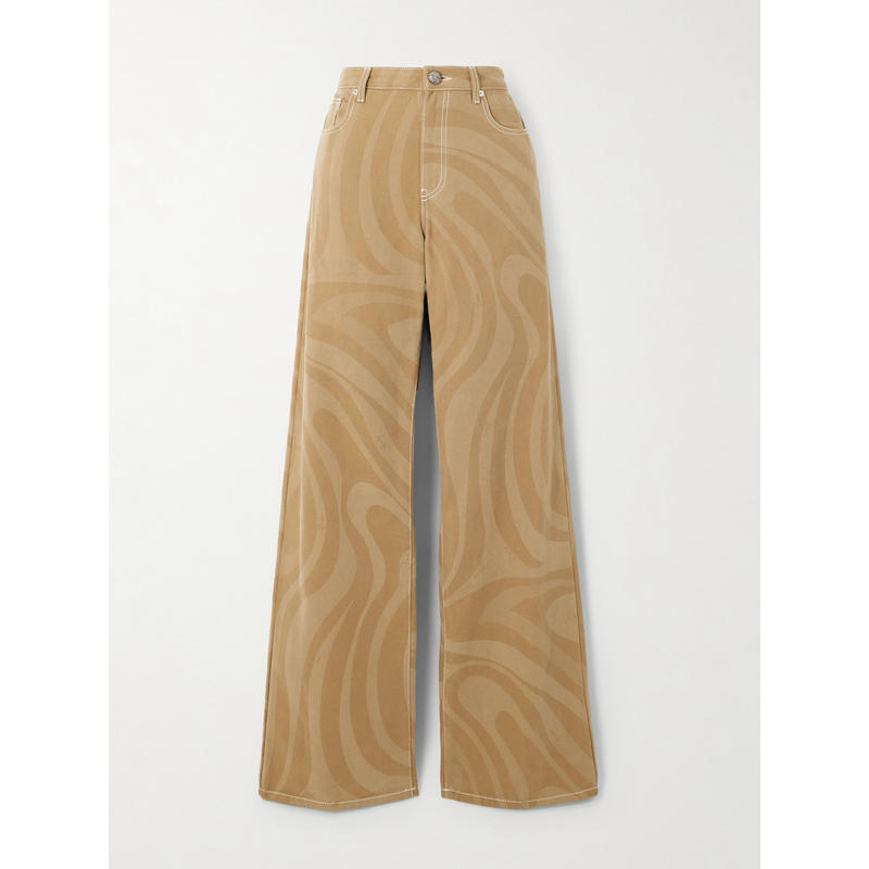 PUCCI 女士 SS25 长裤 大理石紋印花闊腿褲
