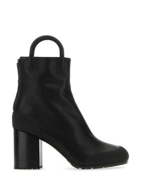 Random Identities 男士 SS24 靴子 黑色皮质短靴