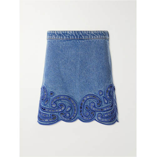 Ulla Johnson 女士 FW26 迷你裙 Cadiz 刺绣牛仔迷你半身裙