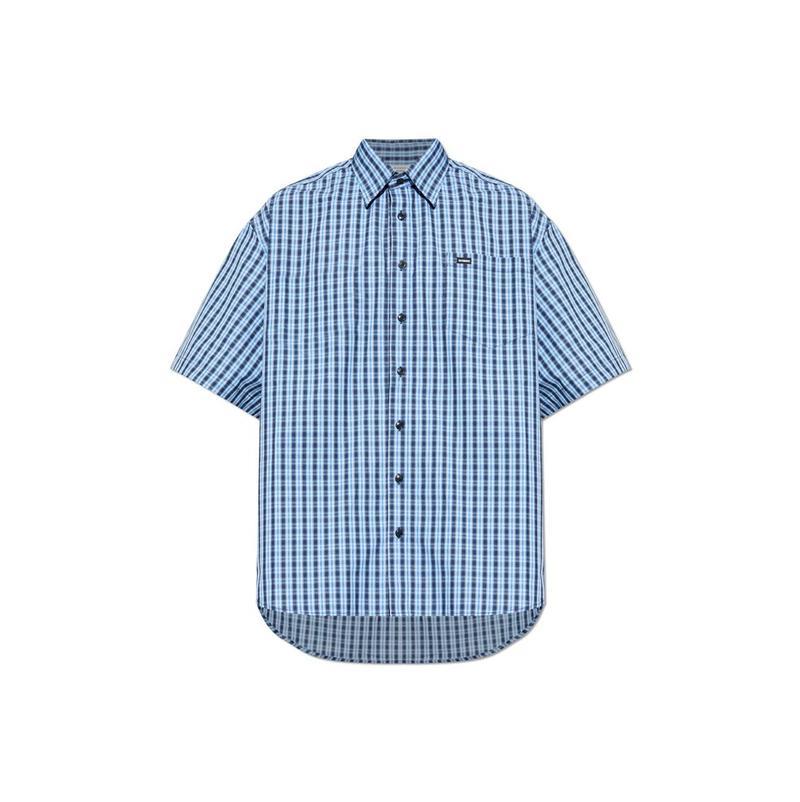 Vetements 维特萌 男士 SS26 衬衫 Vetements 标志贴片格纹短袖图片