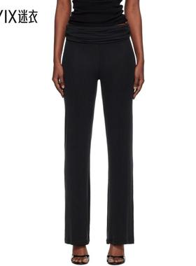 AYA MUSE 女款黑色 Ruched Fold Over 长裤 迷衣时尚