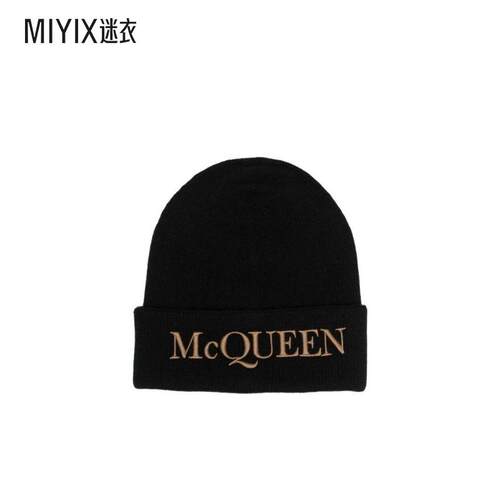 AMQ Alexander McQueen亚历山大·麦昆 男士 logo刺绣罗纹套头帽
