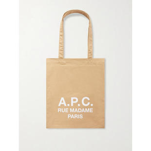 A.P.C. 男士 托特包 Lou Rue Madame 2.0 徽标印花帆布手提包