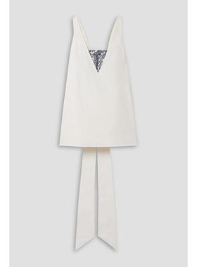 Staud 女士 短款连衣裙 Irie 珠片薄纱边棉混纺罗缎迷你连衣裙