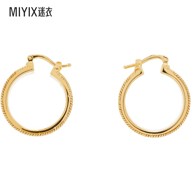 Jil Sander 女款金色 Textured 3 耳环 迷衣时尚