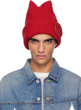 Charles Jeffrey Loverboy 男士 毛线帽 红色 Box 毛线帽